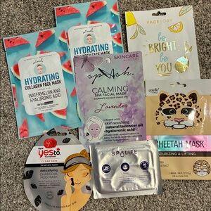 NWT 6 variety of facial masks and 1 spalife eye mask